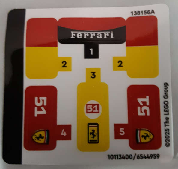 Lego (N) ~ Sticker Sheet for Set 30709 - (10113400/6544959)~