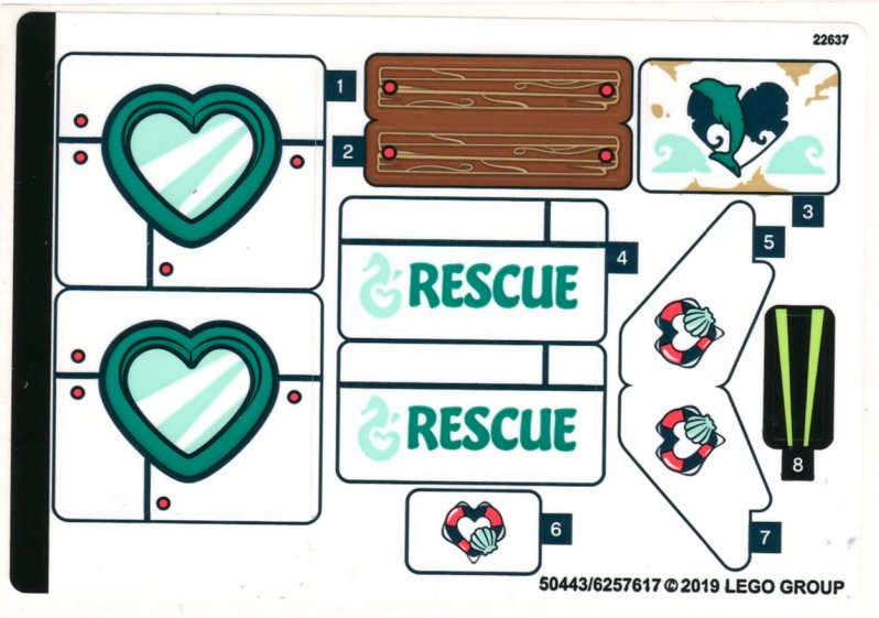 Lego (N) ~ Sticker Sheet for Set 41378 - (50443/6257617)~