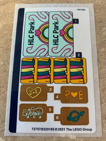 Lego (N) ~ Sticker Sheet for Set 41447 - (72757/6325185)~