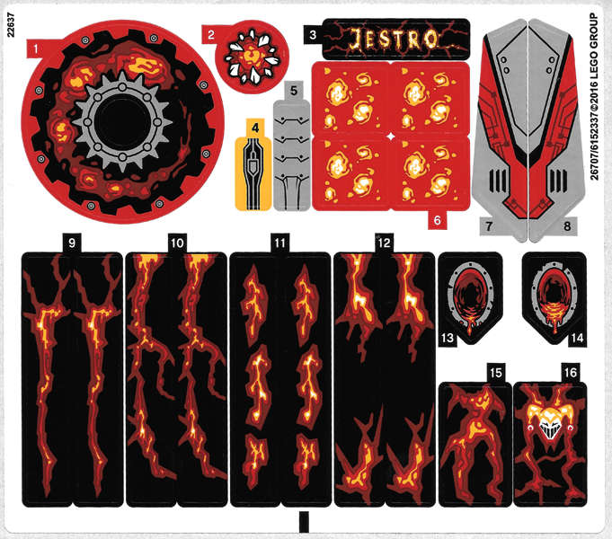Lego (N) ~ Sticker Sheet for Set 70323 - (26707/6152337)~