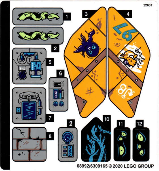 Lego (N) ~ Sticker Sheet for Set 70433 - (68992/6309165)~
