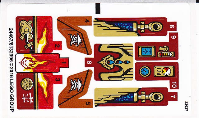 Lego (N) ~ Sticker Sheet for Set 70600 - International Version - (24467/6132996~