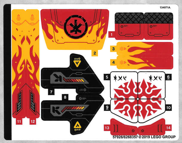 Lego (N) ~ Sticker Sheet for Set 70675 - (57926/6268357)~