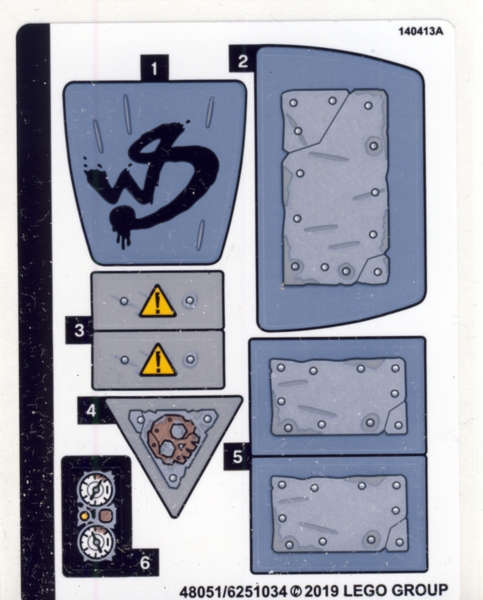 Lego (N) ~ Sticker Sheet for Set 70829 - (48051/6251034)~