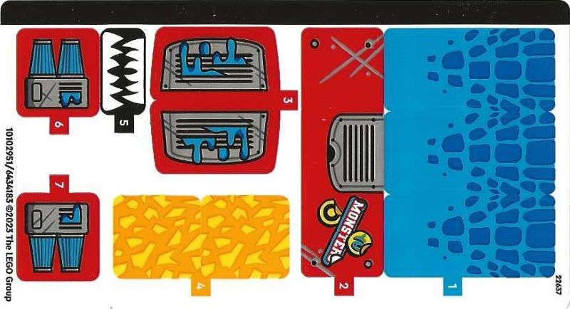 Lego (N) ~ Sticker Sheet for Set 71458 - (10102951/6434183)~