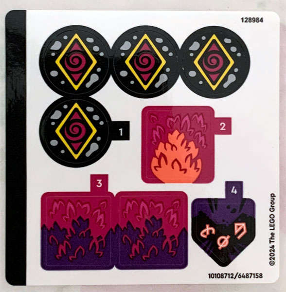 Lego (N) ~ Sticker Sheet for Set 71483 - (10108712/6487158)~