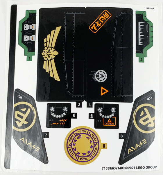 Lego (N) ~ Sticker Sheet for Set 71736 - (71539/6321409)~