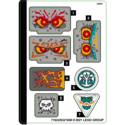 Lego (N) ~ Sticker Sheet for Set 71747 - (71622/6321688)~