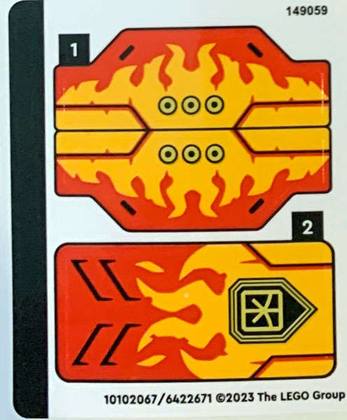 Lego (N) ~ Sticker Sheet for Set 71780 - (10102067/6422671)~