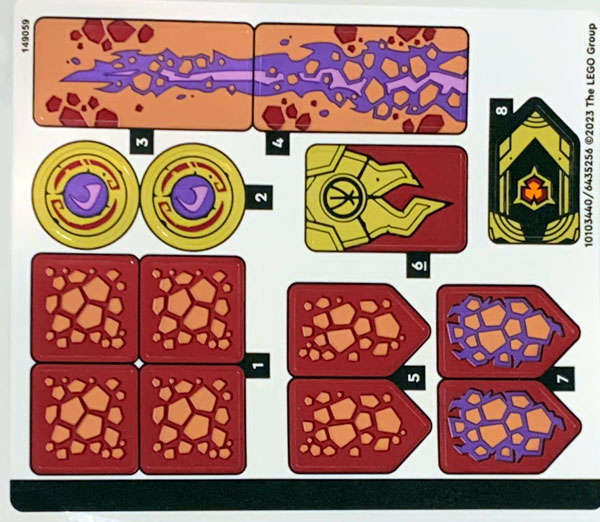 Lego (N) ~ Sticker Sheet for Set 71793 - (10103440/6435256)~