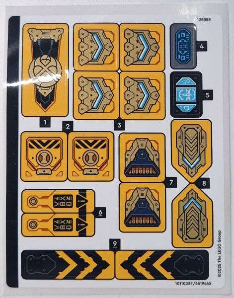 Lego (N) ~ Sticker Sheet for Set 71833 - (10110287/6519445)~