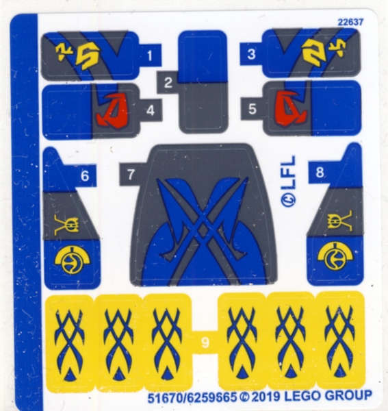 Lego (N) ~ Sticker Sheet for Set 75258 - (51670/6259665)~