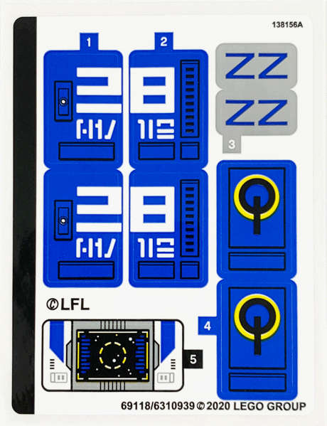Lego (N) ~ Sticker Sheet for Set 75293 - (69118/6310939)~