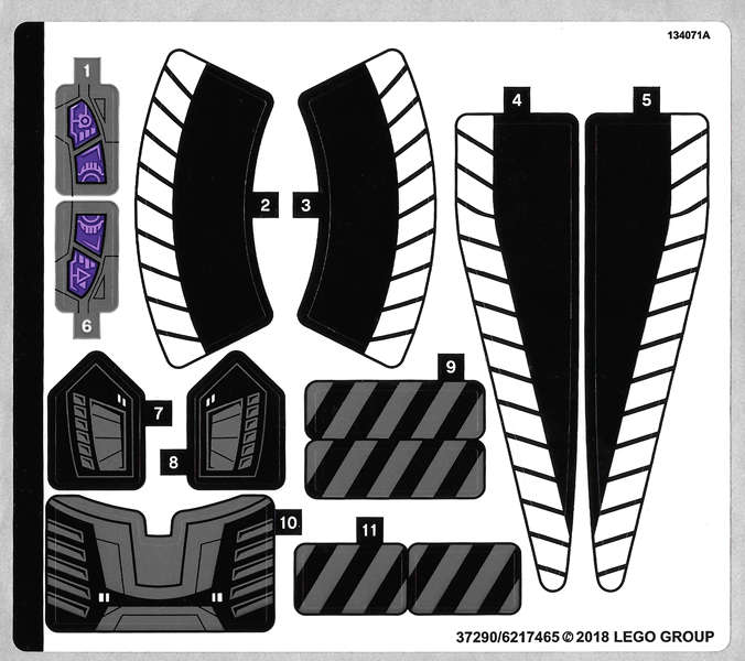 Lego (N) ~ Sticker Sheet for Set 76100 - (37290/6217465)~