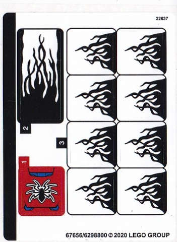 Lego (N) ~ Sticker Sheet for Set 76163 - (67656/6298800)~