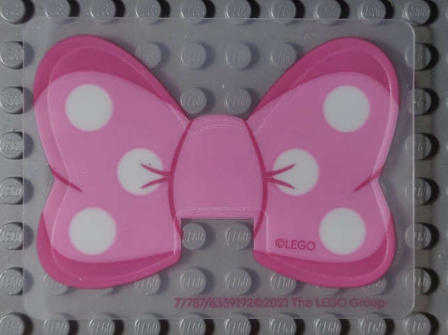 Lego (N) ~ Plastic Bow with White Polka Dots on Bright Pink and Dark Pink Backg~
