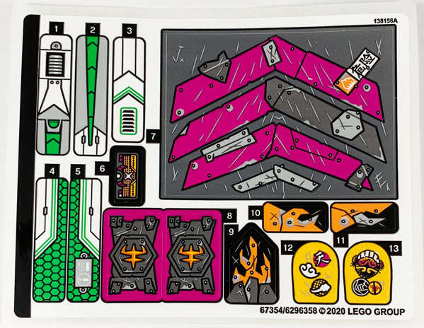 Lego (N) ~ Sticker Sheet for Set 80006 - (67354/6296358)~