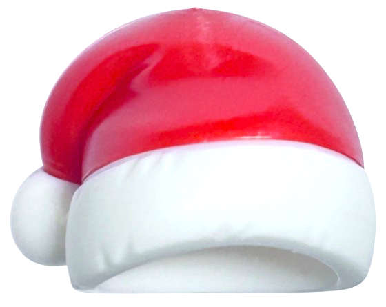 Lego (N) ~ Minifigure Headgear Cap Santa with Molded Red Top Pattern ~ [White]
