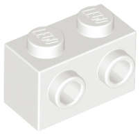 Lego (U) ~ Brick Modified 1 x 2 with Studs on 1 Side ~ [White]