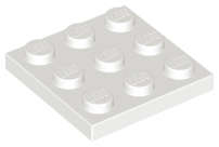 Lego (N) ~ Plate 3 x 3 ~ [White]