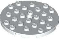 Lego (N) ~ Plate Round 6 x 6 with Hole ~ [White]
