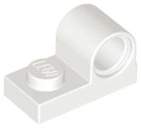 Lego (N) ~ Plate Modified 1 x 2 with Pin Hole on Top ~ [White]
