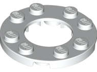 Lego (N) ~ Plate Round 4 x 4 with 2 x 2 Round Open Center ~ [White]