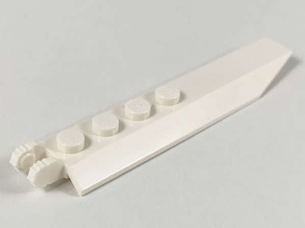 Lego (N) ~ Hinge Plate 1 x 8 with Angled Side Extensions Squared Plate Underside ~ [White]