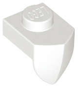 Lego (N) ~ Plate Modified 1 x 1 with Tooth Vertical ~ [White]