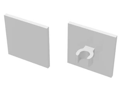 Lego (N) ~ Road Sign 2 x 2 Square with Open O Clip ~ [White]