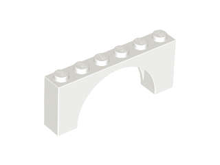 Lego (N) ~ Arch 1 x 6 x 2 - Medium Thick Top without Reinforced Underside ~ [White]