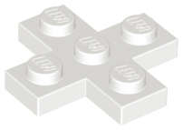 Lego (N) ~ Plate Modified 3 x 3 Cross ~ [White]