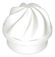 Lego (U) ~ Plate Round 1 x 1 with Vertical Swirl / Twist ~ [White]