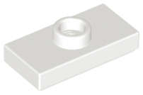 Lego (N) ~ Plate Modified 1 x 2 with 1 Stud with Groove and Bottom Stud Holder (Jumper) ~ [White]