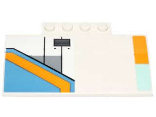 Lego (U) ~ Slope Curved 5 x 8 x 2/3 with 4 Studs with SW The Phantom Pattern Model Right  ~ [White]