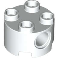 Lego (N) ~ Brick Round 2 x 2 with Pin Holes ~ [White]