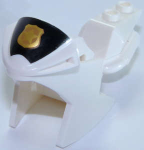 Lego (N) ~ Motorcycle Fairing Racing (Sport) Bike with Black Windshield with Gold Badge Pa ~ [White]