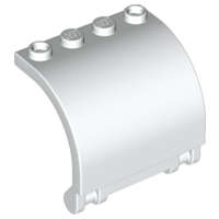 Lego (N) ~ Panel 3 x 4 x 3 Curved with Double Clip Hinge ~ [White]