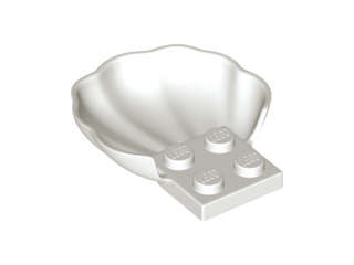 Lego (N) ~ Clam / Scallop Shell with 4 Studs ~ [White]