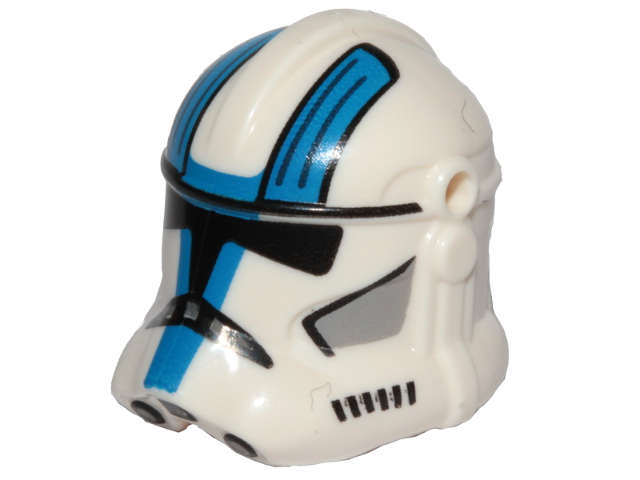 Lego (N) ~ Minifigure Headgear Helmet SW Clone Trooper (Phase 2) with Holes with Black Vis ~ [White]