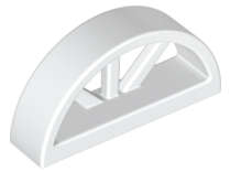 Lego (N) ~ Window 1 x 4 x 1 2/3 with Spoked Rounded Top ~ [White]