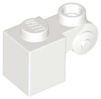 Lego (N) ~ Brick Modified 1 x 1 with Scroll with Hollow Stud ~ [White]