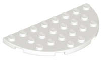 Lego (U) ~ Plate Round Half 4 x 8 ~ [White]