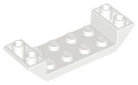 Lego (N) ~ Slope Inverted 45 6 x 2 Double with 2 x 4 Cutout ~ [White]
