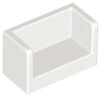 Lego (N) ~ Panel 1 x 2 x 1 with Rounded Corners and 2 Sides ~ [White]