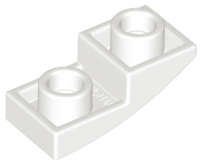 Lego (N) ~ Slope Curved 2 x 1 x 2/3 Inverted ~ [White]