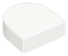 Lego (N) ~ Tile Round 1 x 1 Half Circle Extended ~ [White]
