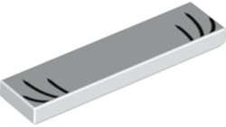 Lego (N) ~ Tile 1 x 4 with Black Eyelashes Pattern ~ [White]