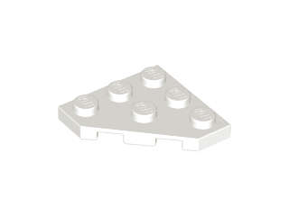 Lego (N) ~ Wedge Plate 3 x 3 Cut Corner ~ [White]
