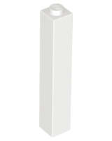 Lego (N) ~ Brick 1 x 1 x 5 - Solid Stud ~ [White]